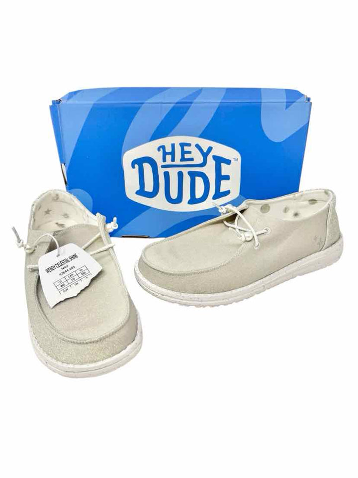 Shoe Size 8 HEY DUDE Silver Sneakers