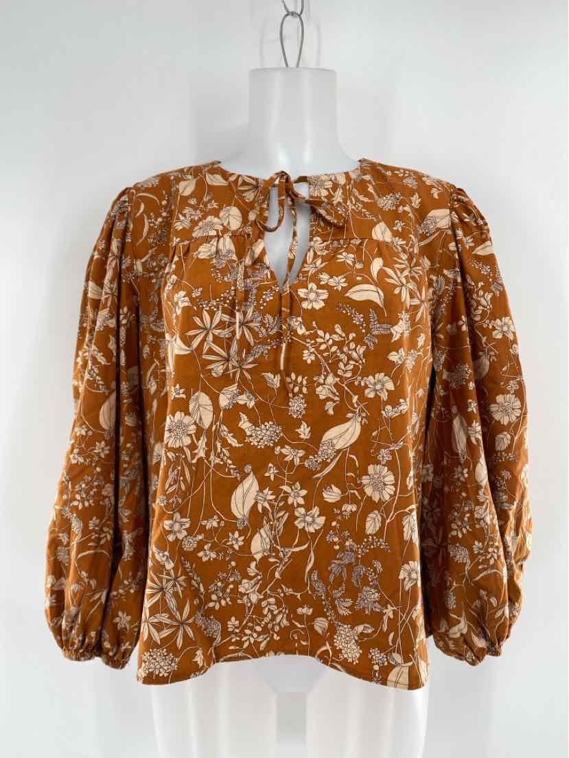 Size XL HYACINTH HOUSE Brown Print Shirt