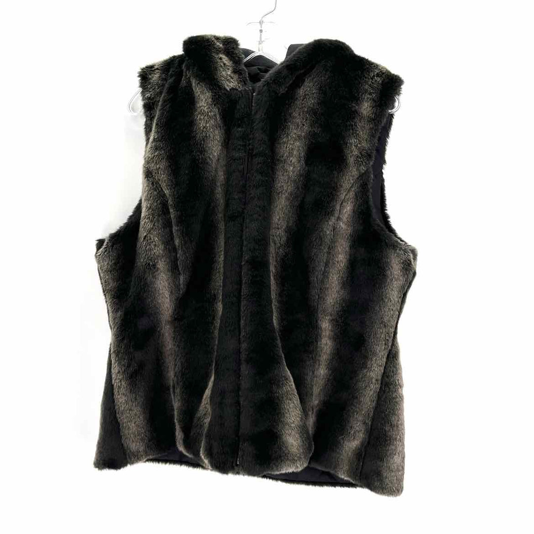 Size XL Black Faux Fur Vest