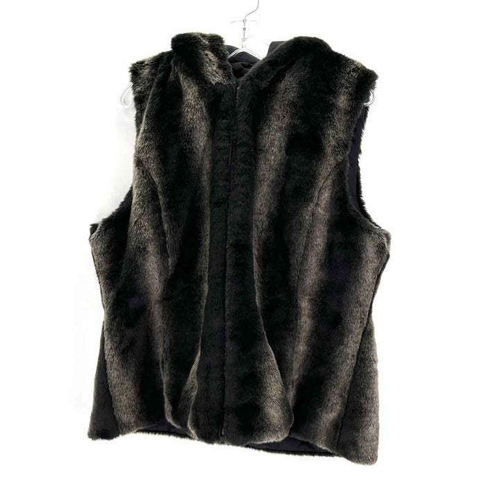 Size XL Black Faux Fur Vest