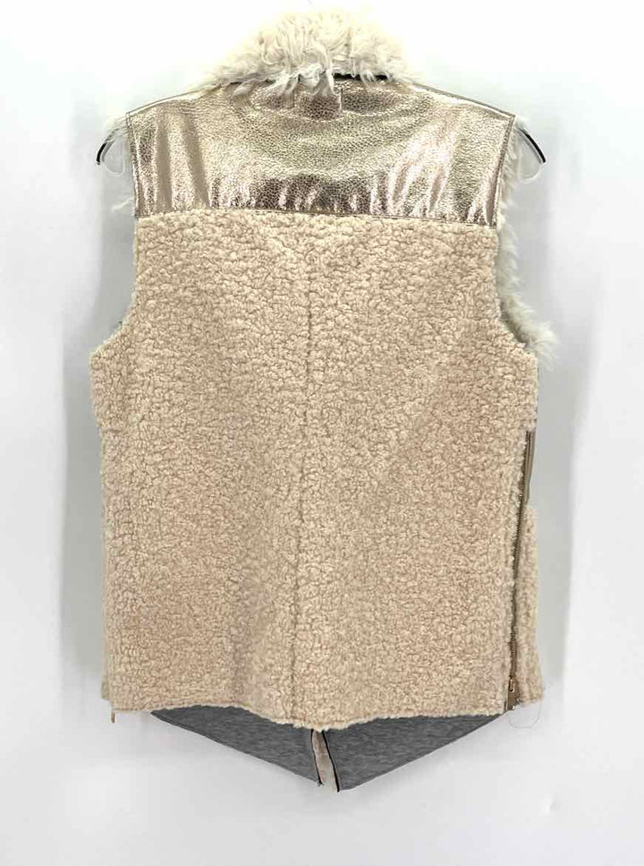 Size S Cream Fleece Faux Fur Vest