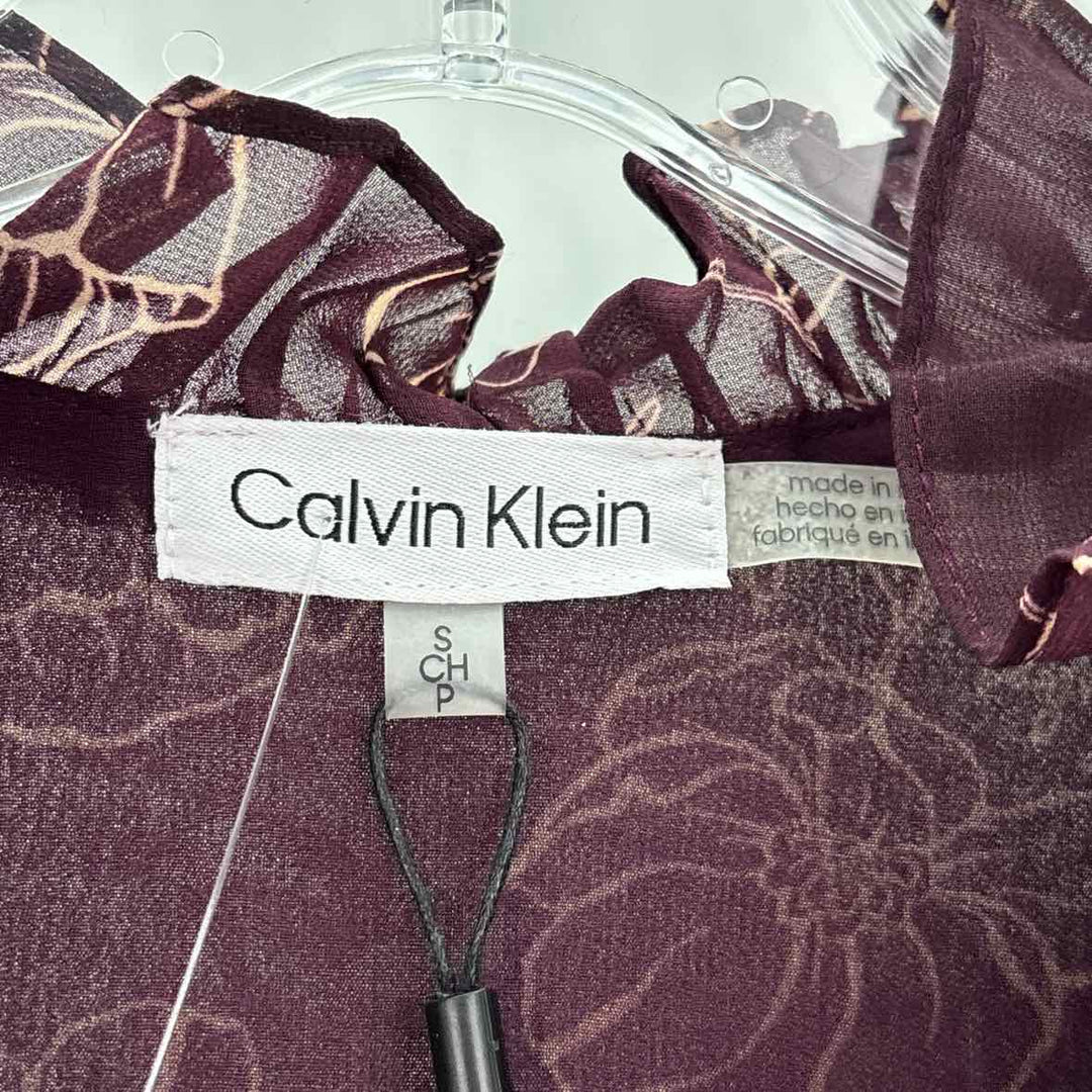 Size S Calvin Klein Burgundy Shirt