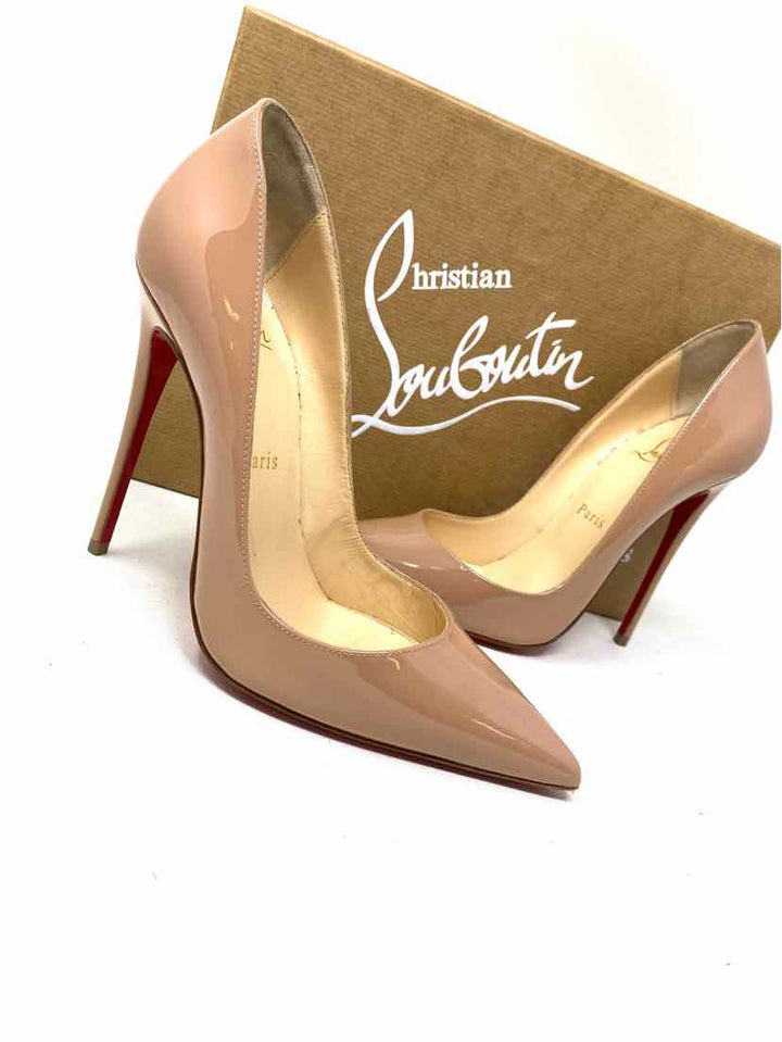Shoe Size 37 CHRISTIAN LOUBOUTIN Beige PATENT Luxury - Pumps