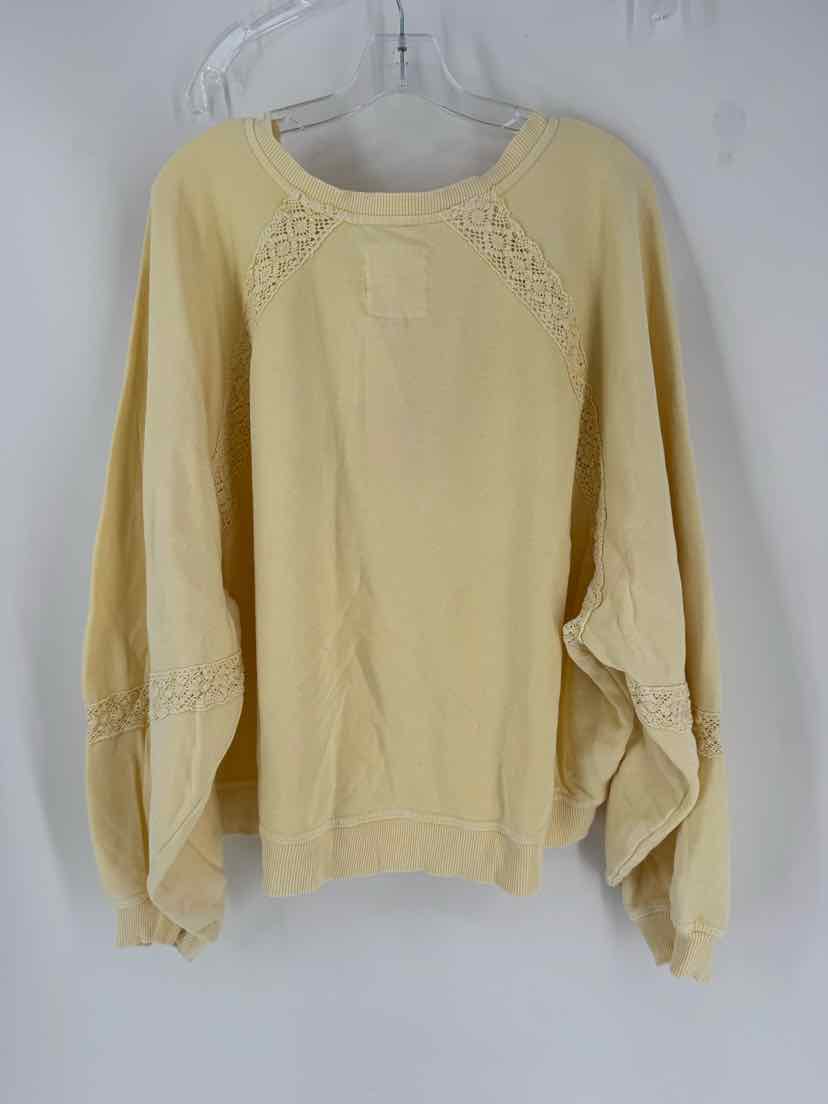 Size XL AERIE Yellow Lace Sweater
