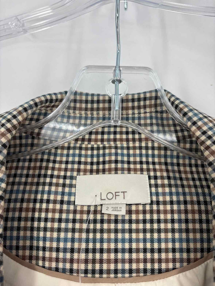 Size 2 LOFT Brown Print Blazer