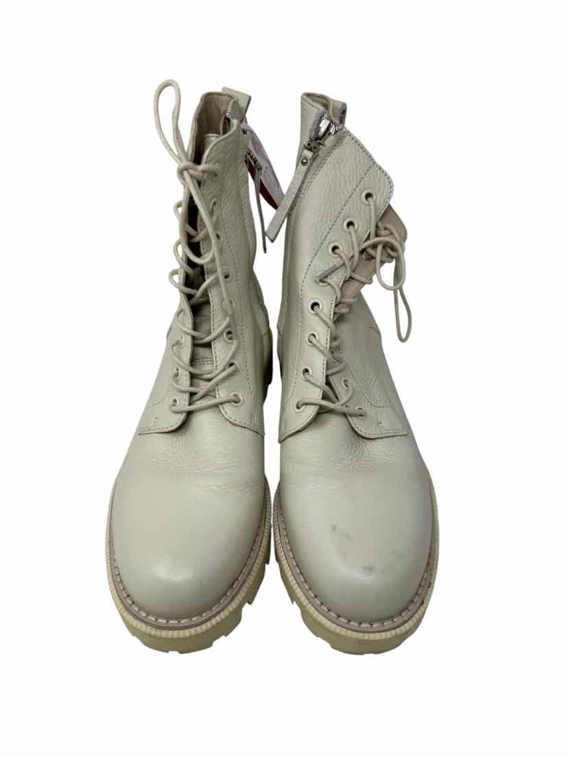 Shoe Size 8.5 Sam Edeleman Ivory Leather Boots