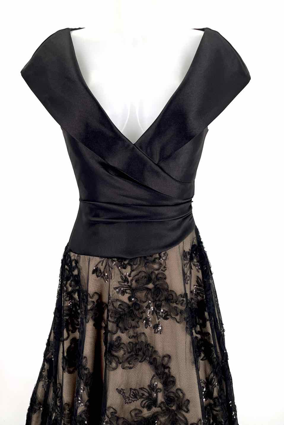 Size 4 JOVANI Multi-Color Satin Lace Dress