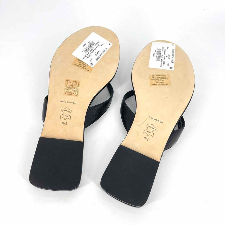 Shoe Size 9 Tory Burch Black Leather Sandals