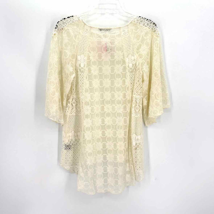 Size XS JOHN MARK Ivory Lace Shirt