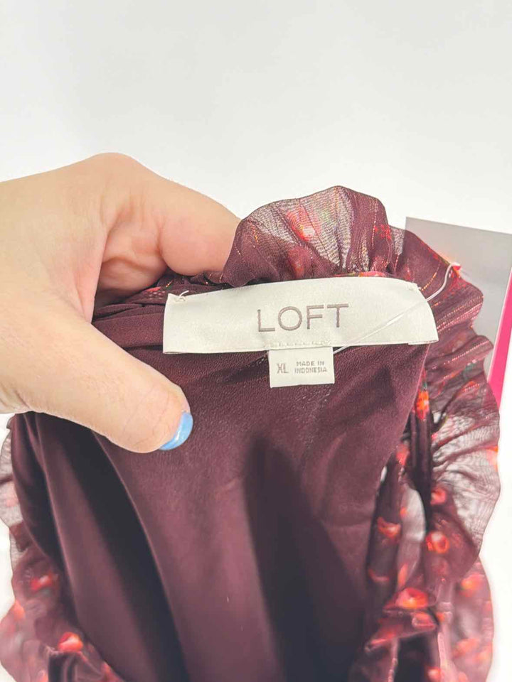 Size L Ann Taylor Burgundy Dress