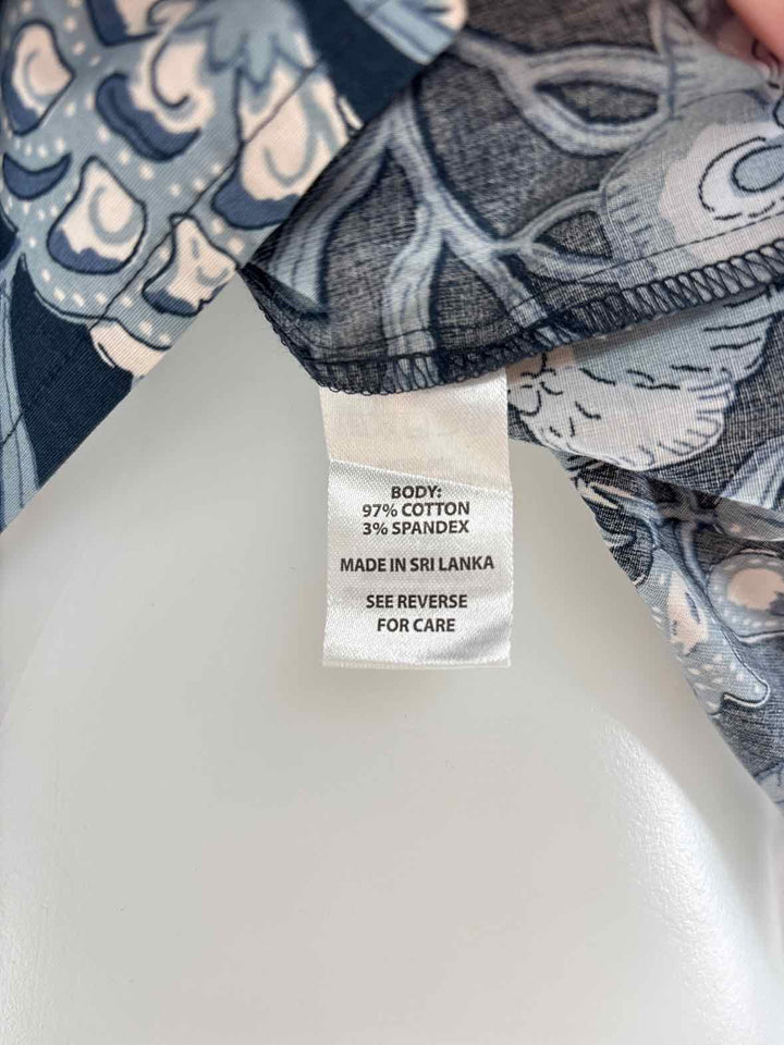 Size XS SPARTINA Navy Print Shirt