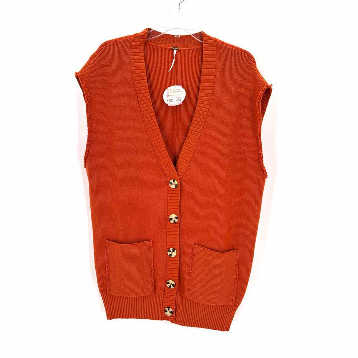 Size S FREE PEOPLE Orange Knit Vest