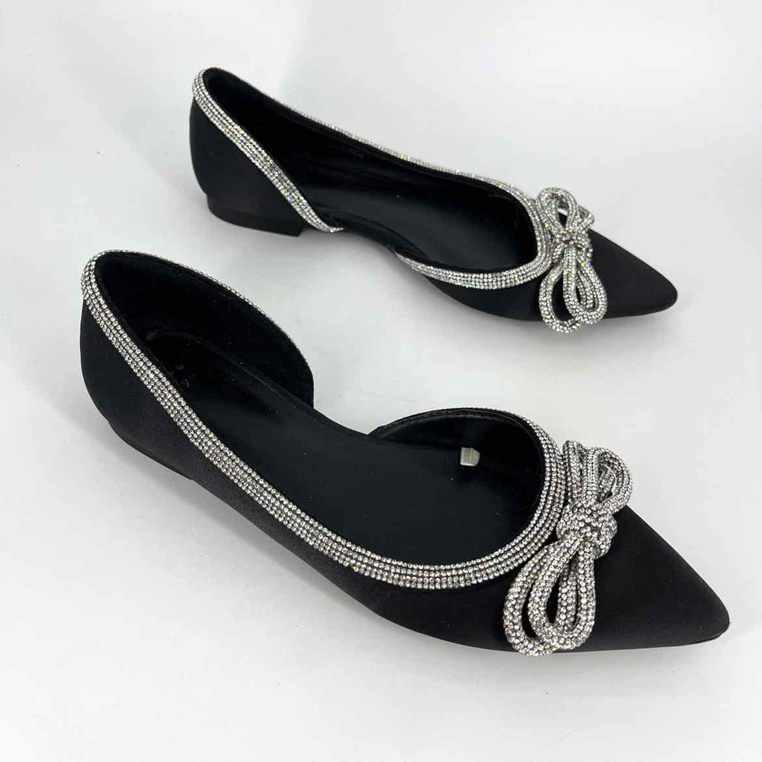 Shoe Size 8.5 A NEW DAY Black Rhinestone Flats