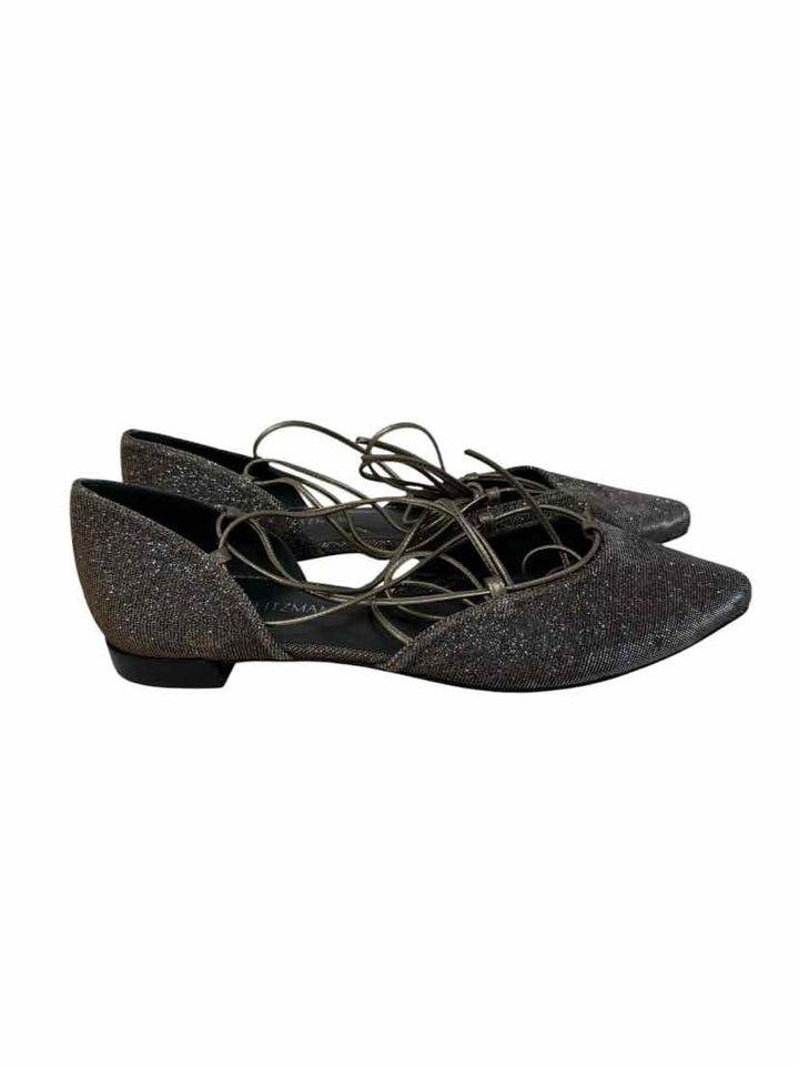 Shoe Size 10 Stuart Weitzman Silver Flats
