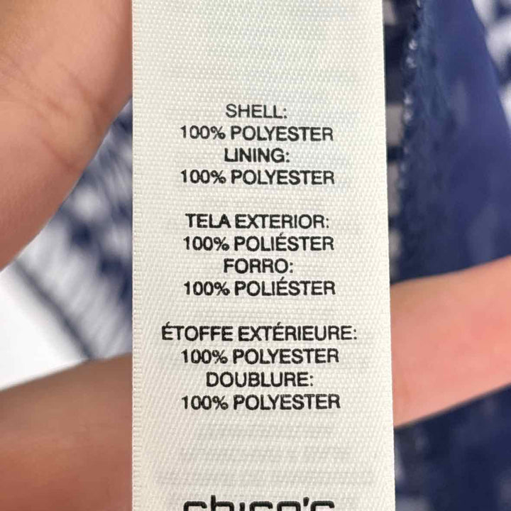 Size M Chico's Navy Print Shirt