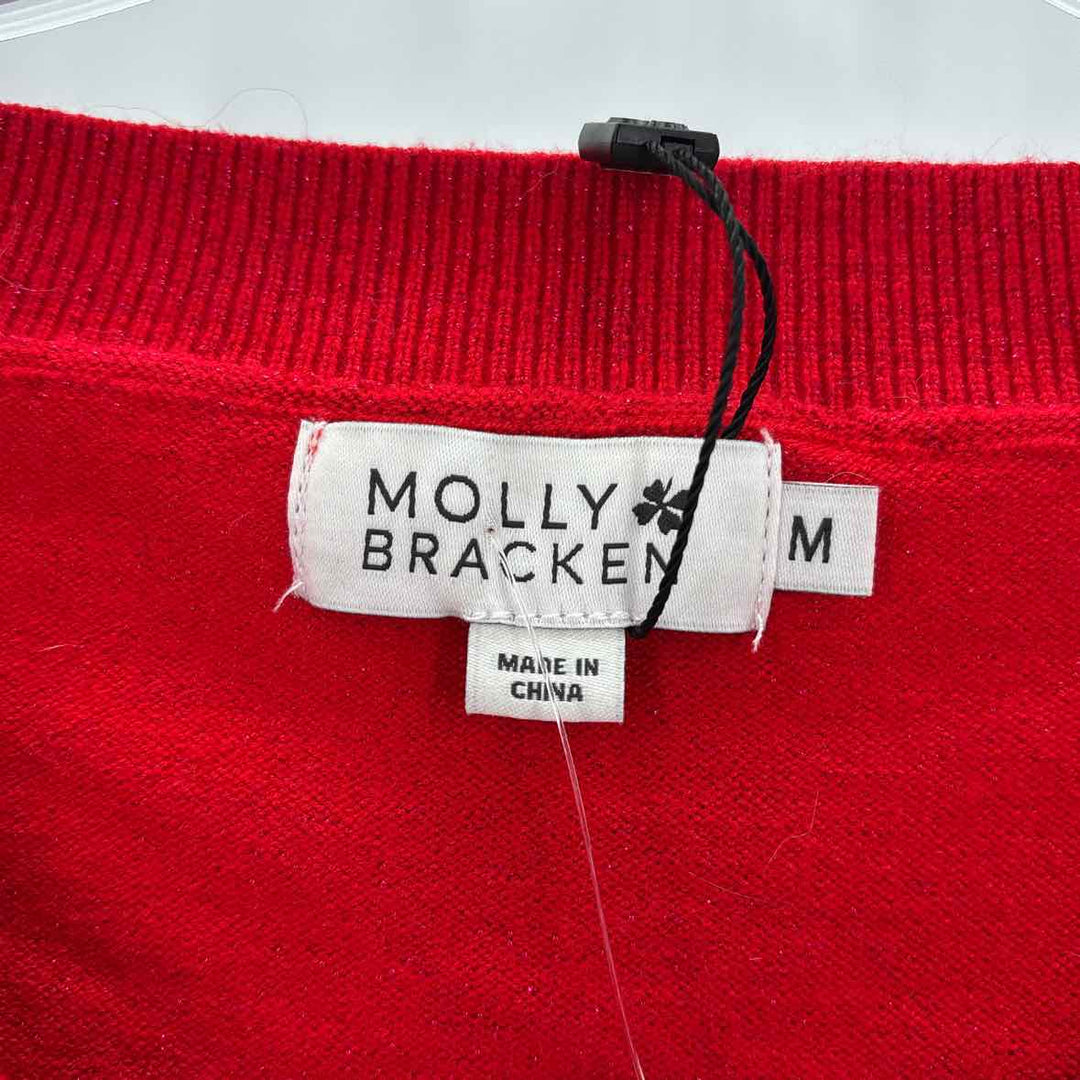 Size M MOLLY BRAKEN Red Knit Sweater