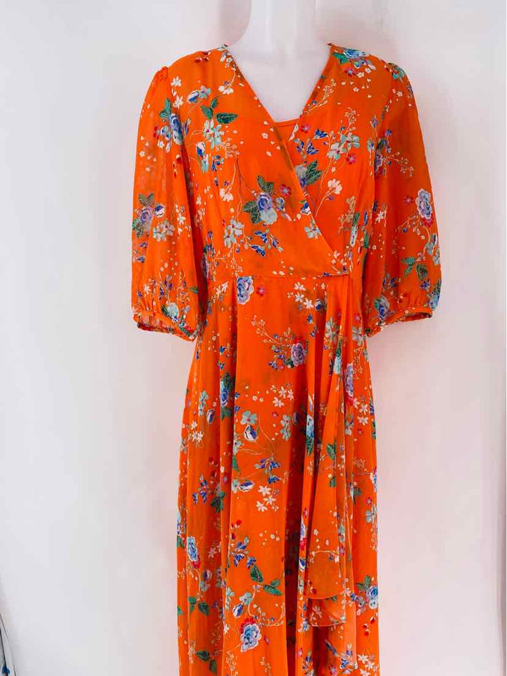 Size 14 Calvin Klein ORANGE PRINT Dress