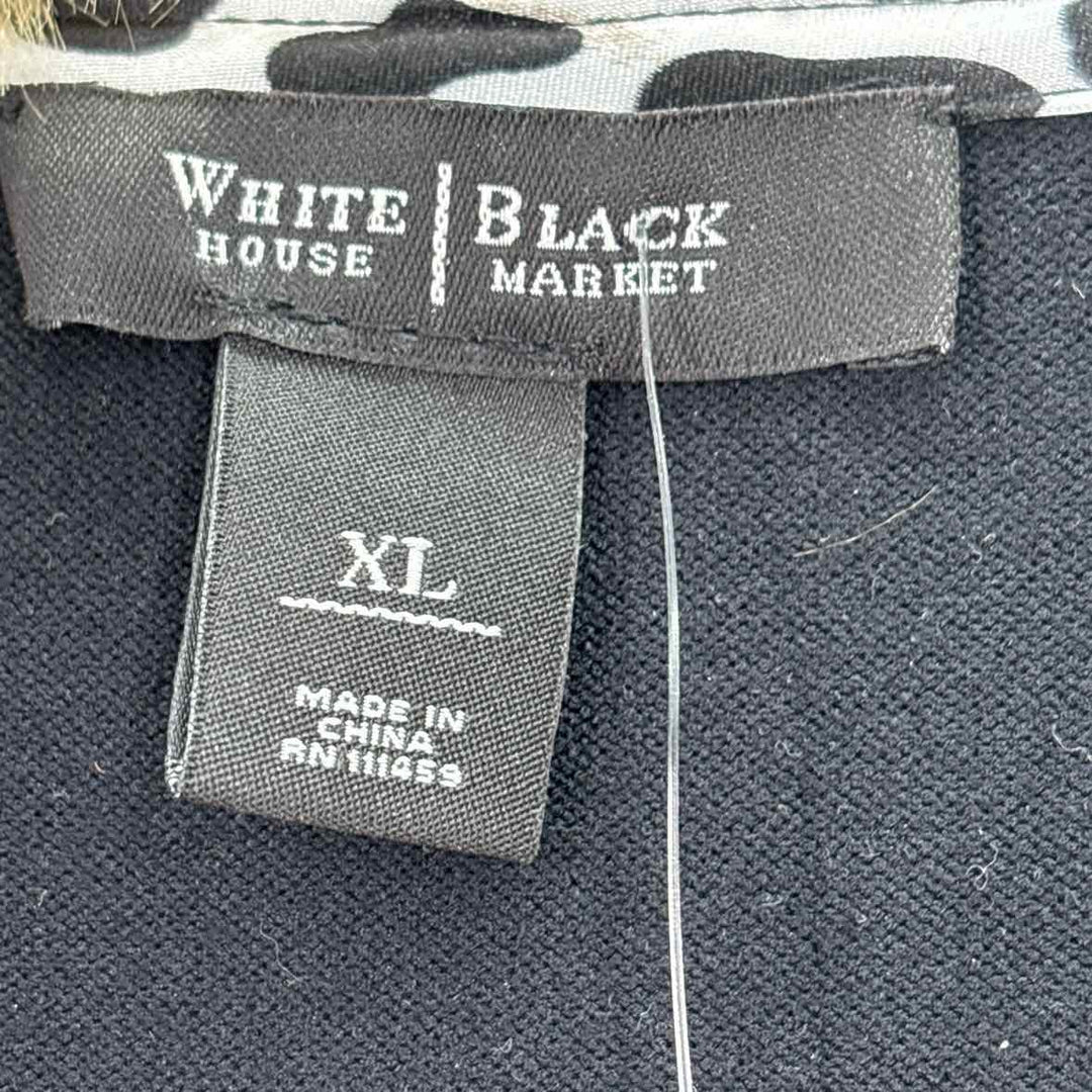 Size XL White House Black Market Black Knit Faux Fur Cardigan