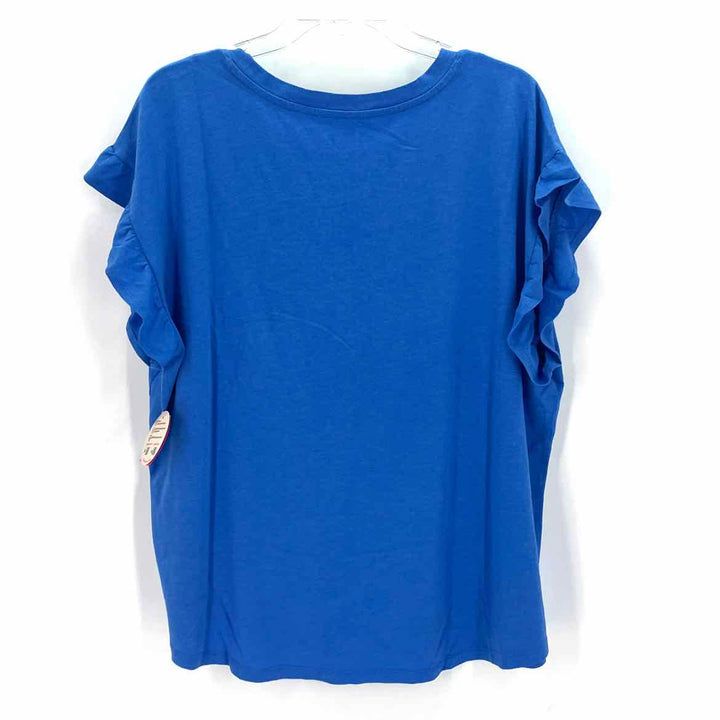 Size 2X CROWN & IVY Blue Knit Shirt