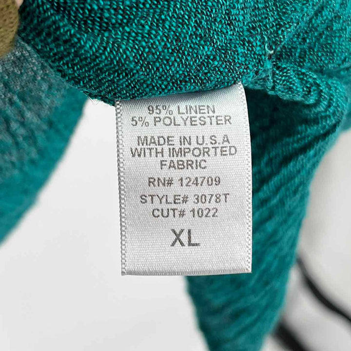 Size XL Green Linen Shirt