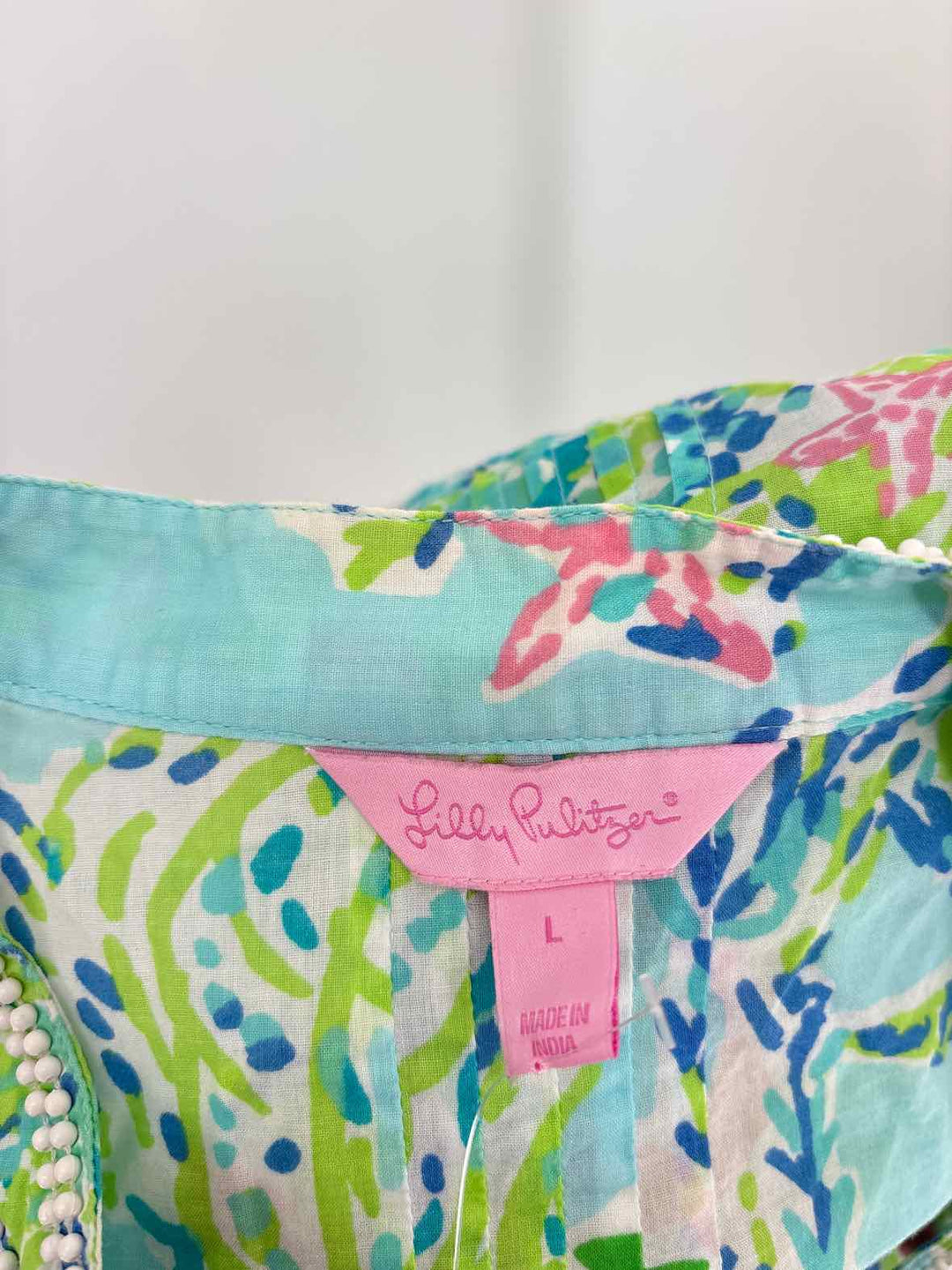 Size L Lilly Pulitzer Blue Print Shirt