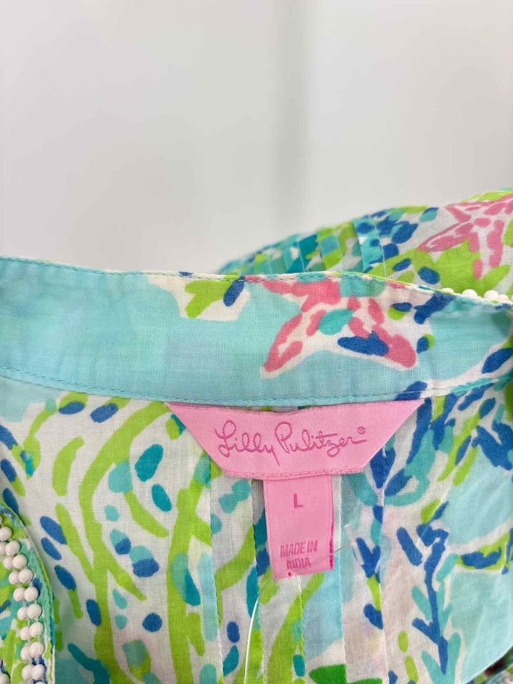 Size L Lilly Pulitzer Blue Print Shirt
