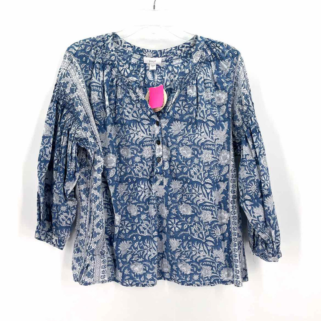 Size M J JILL Blue Print Shirt
