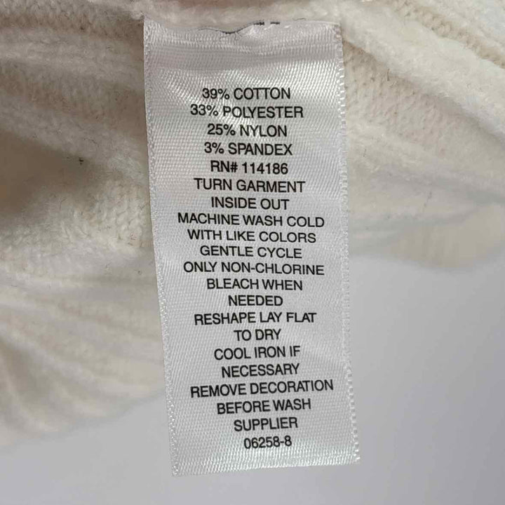 Size L LIZ CLAIBORNE Cream Knit Cotton Sweater
