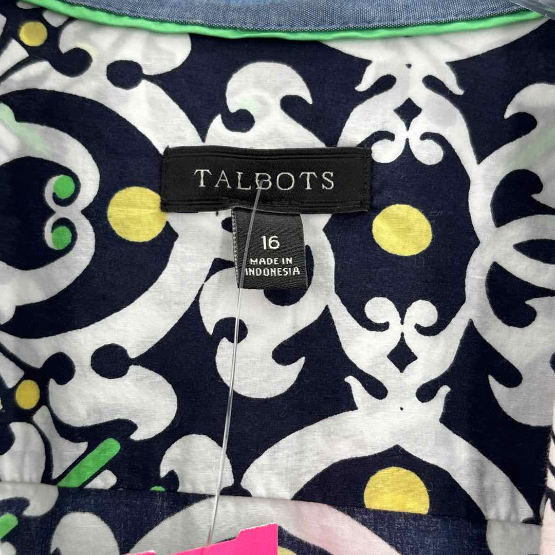 Size 16 Talbots Navy Print Shirt