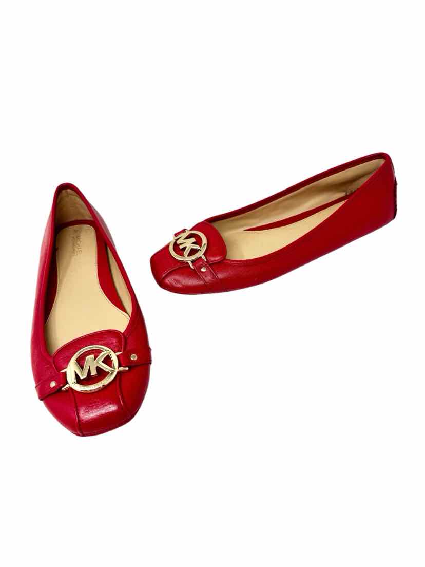 Shoe Size 9.5 Michael Kors Red Leather Flats