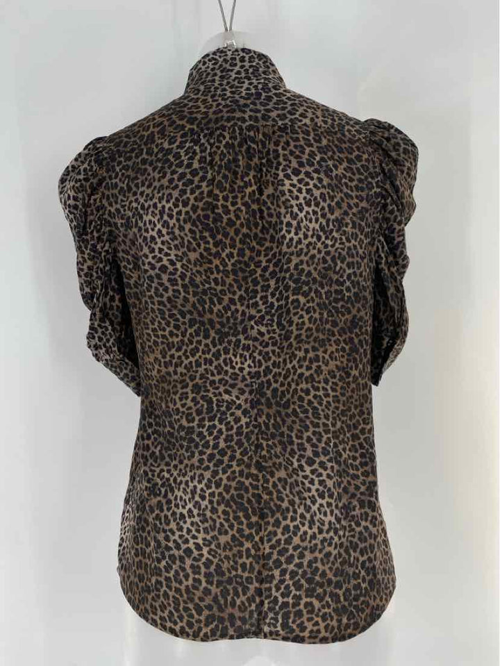 Size XS FRAME Tan Silk Luxury - Shirt