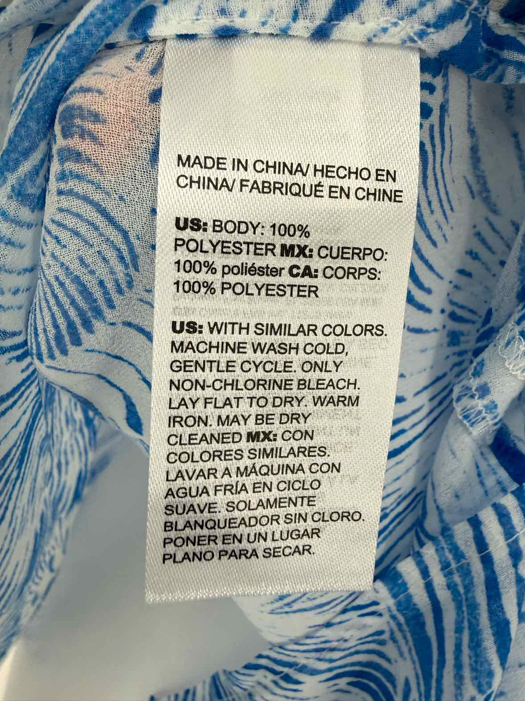 Size L Chico's Blue Print Shirt
