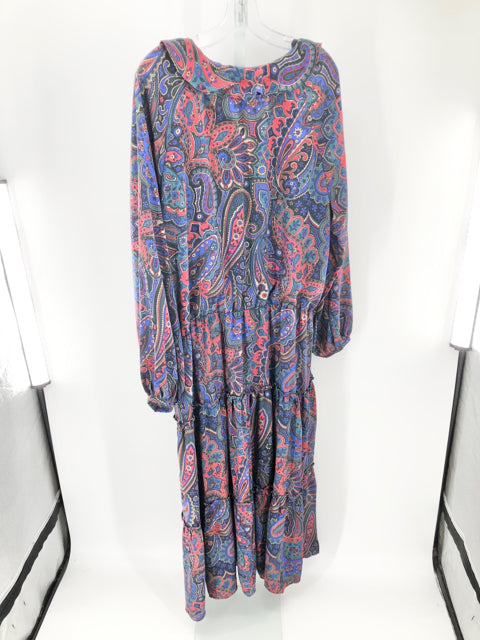 Size 16 RALPH LAUREN Navy Print Dress