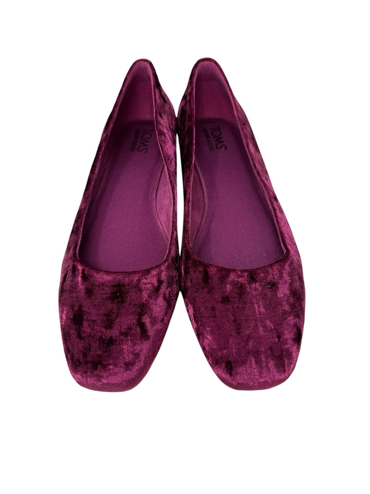 Shoe Size 9.5 Toms Purple Velour Flats