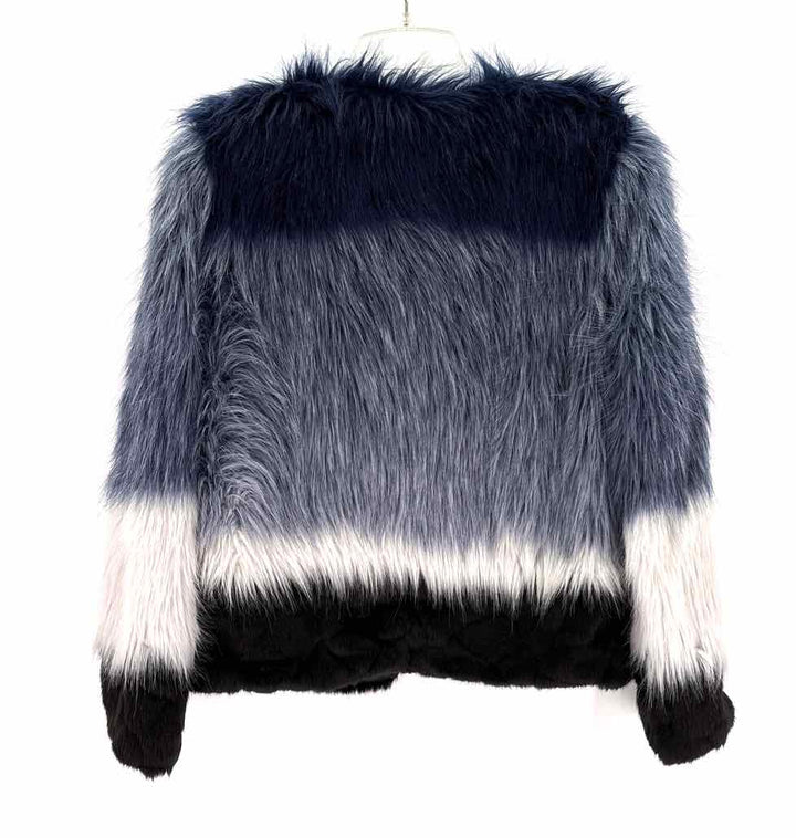 Size 10 VENUS Multi-Color Faux Fur Jacket