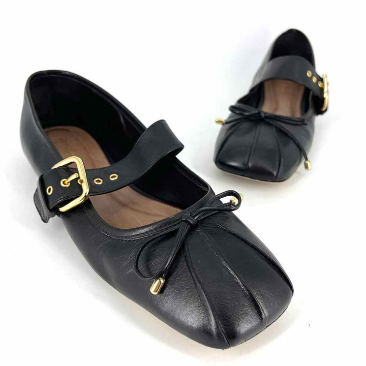 Shoe Size 40 Anthropologie Black Leather Flats