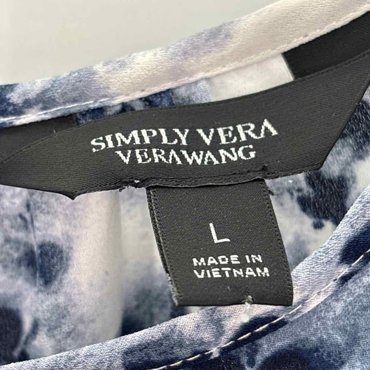 Size L SIMPLY VERA WANG Navy Print Shirt