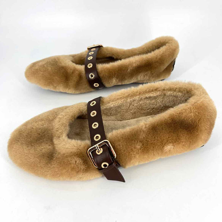Shoe Size 9.5 Steve Madden Camel Faux Fur Slippers