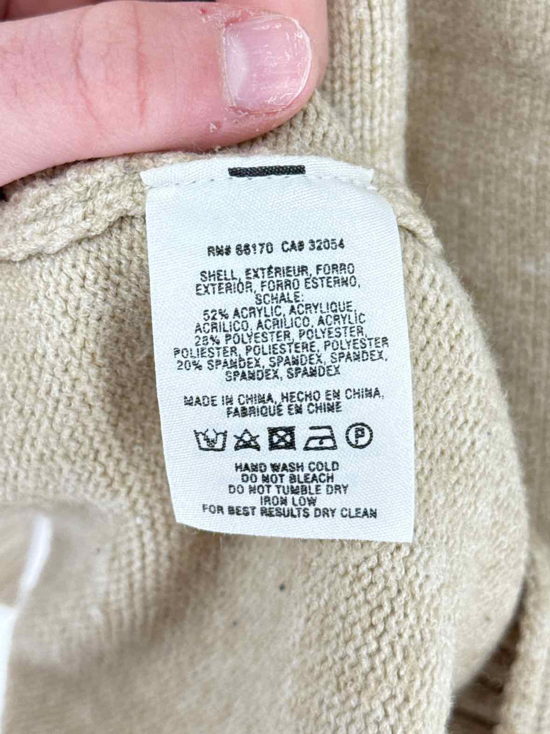 Size XL Moth Tan Knit Sweater