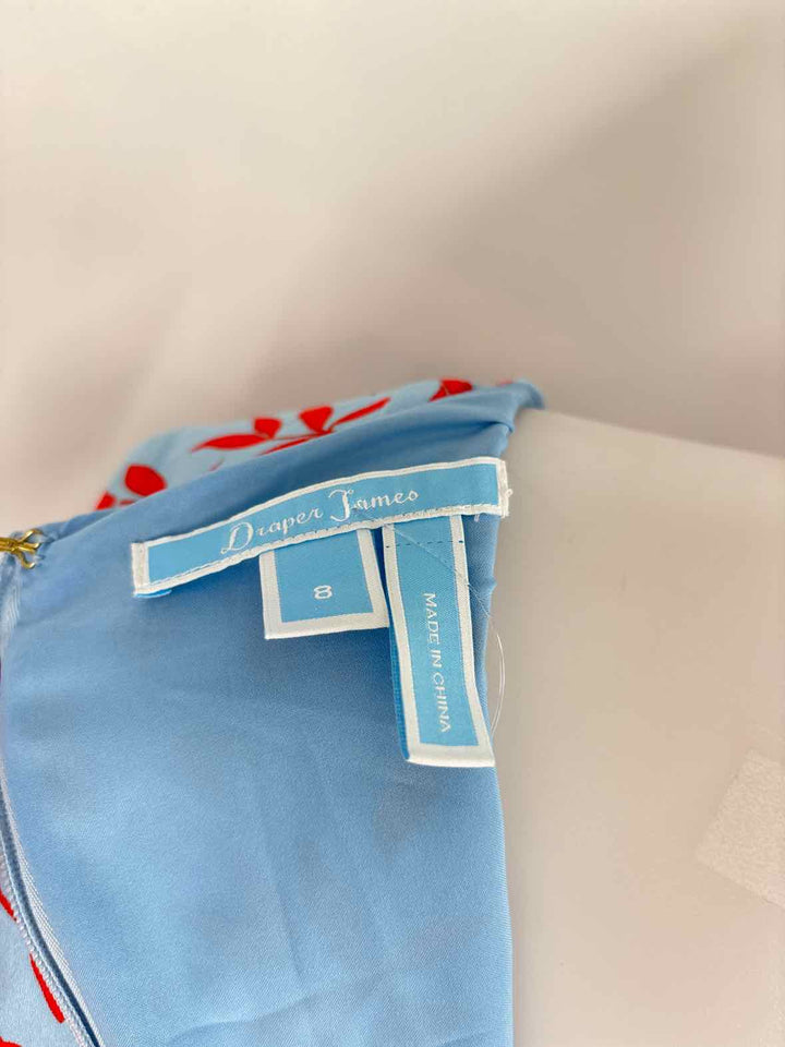 Size 8 DRAPER JAMES Blue Print Dress
