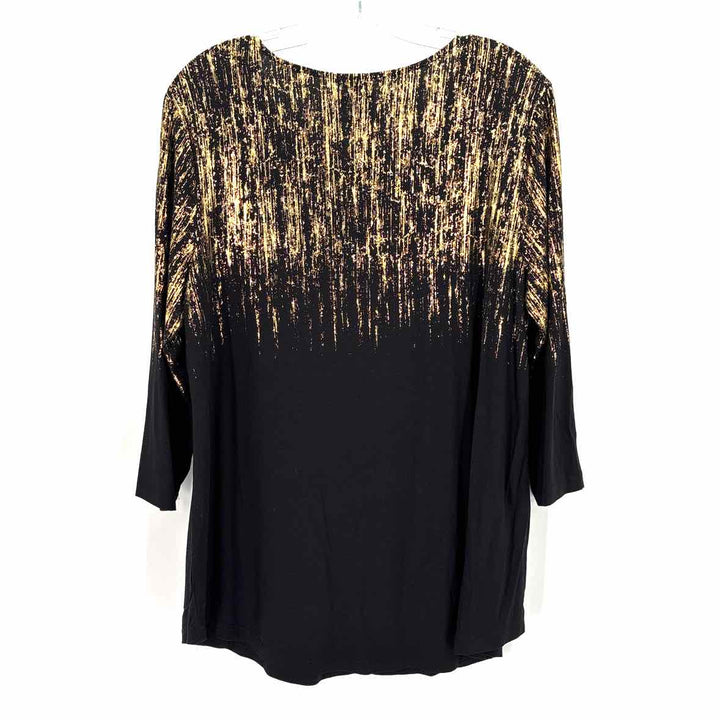 Size L JM COLLECTION Black Shirt
