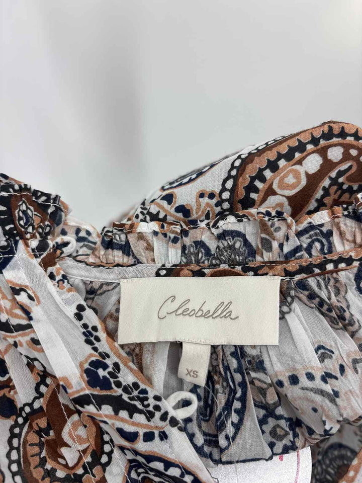 Size XS CLEOBELLA White Print Shirt