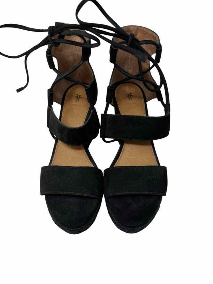 Shoe Size 7 Frye Black Suede Sandals
