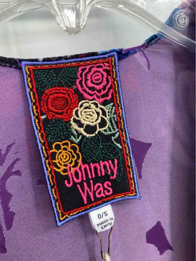 Size S Johnny Was Purple Velour Cardigan