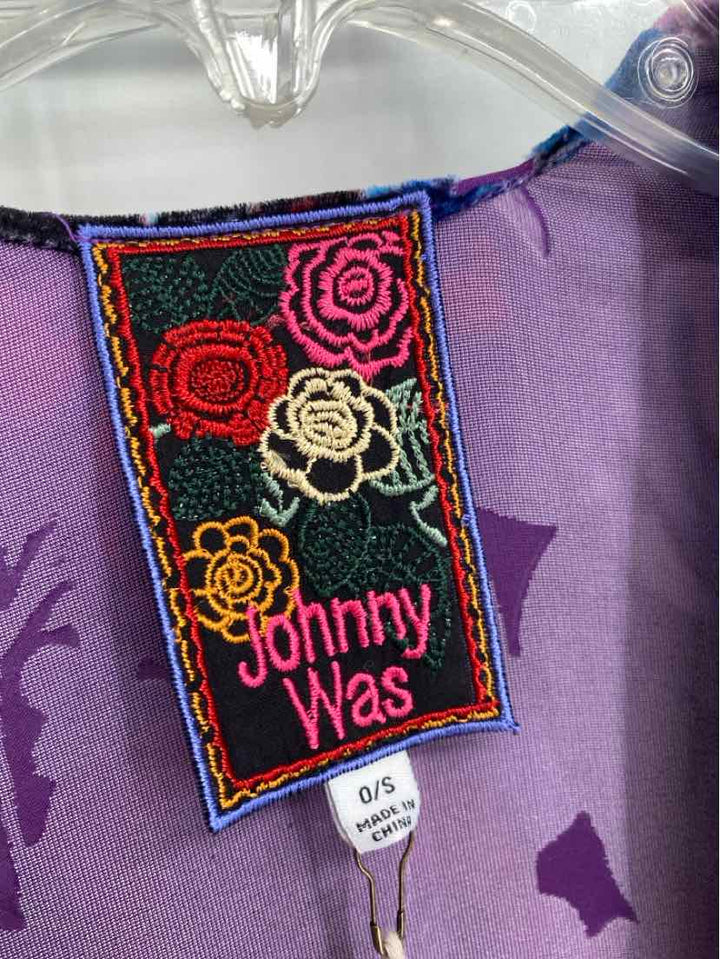 Size S Johnny Was Purple Velour Cardigan