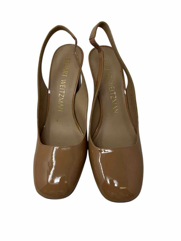 Shoe Size 8 Stuart Weitzman Tan PATENT Pumps