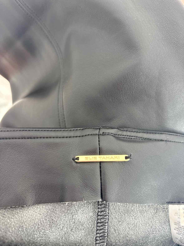 Size S ELIE TAHARI Black Faux Leather Pants