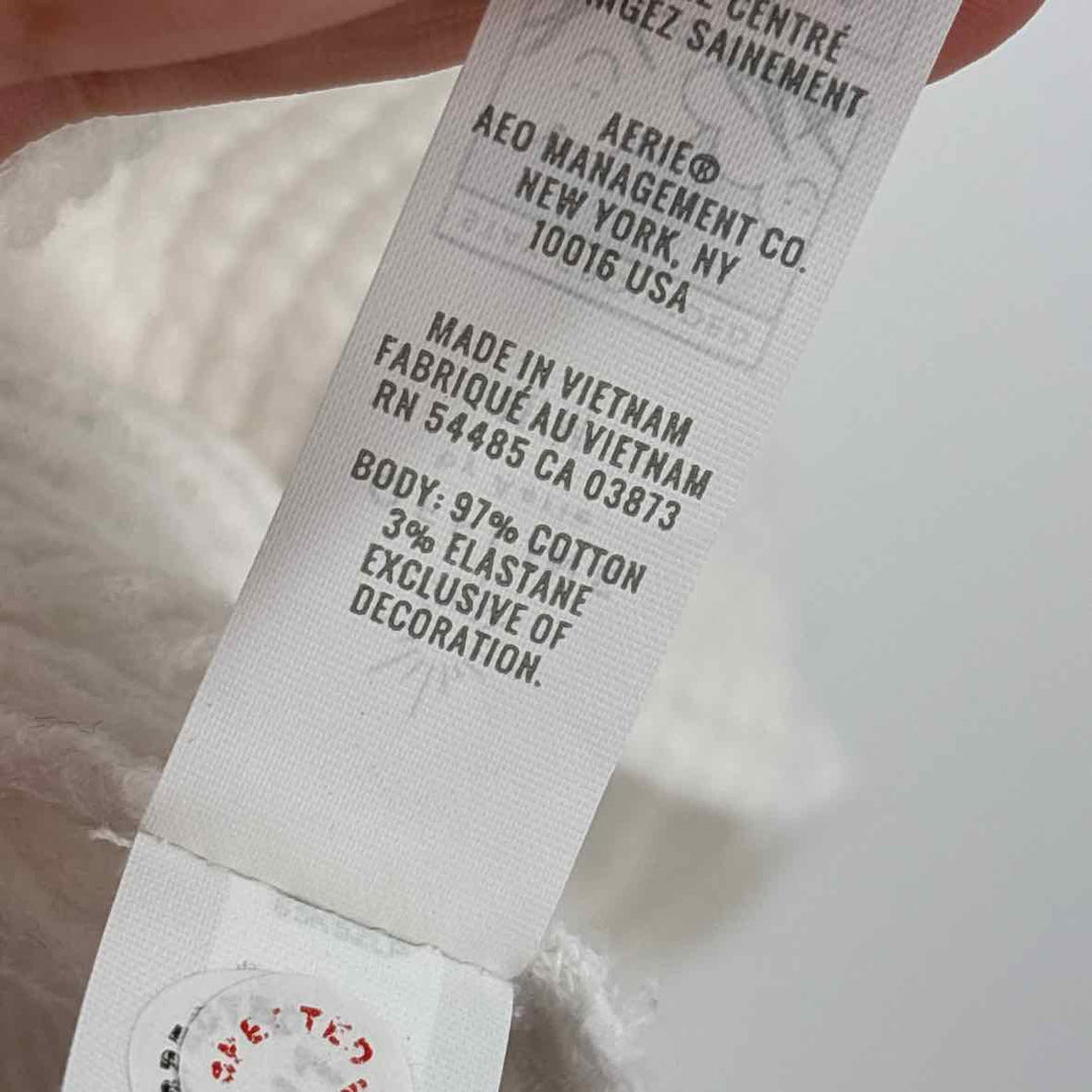 Size M AERIE White Thermal Shirt