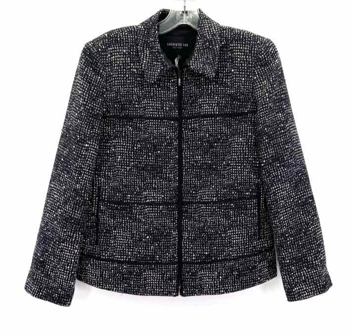 Size 4 LAFAYETTE Black Print Jacket