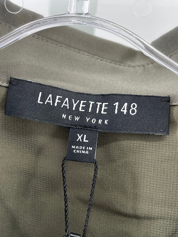 Size XL LAFAYETTE Olive Silk Shirt